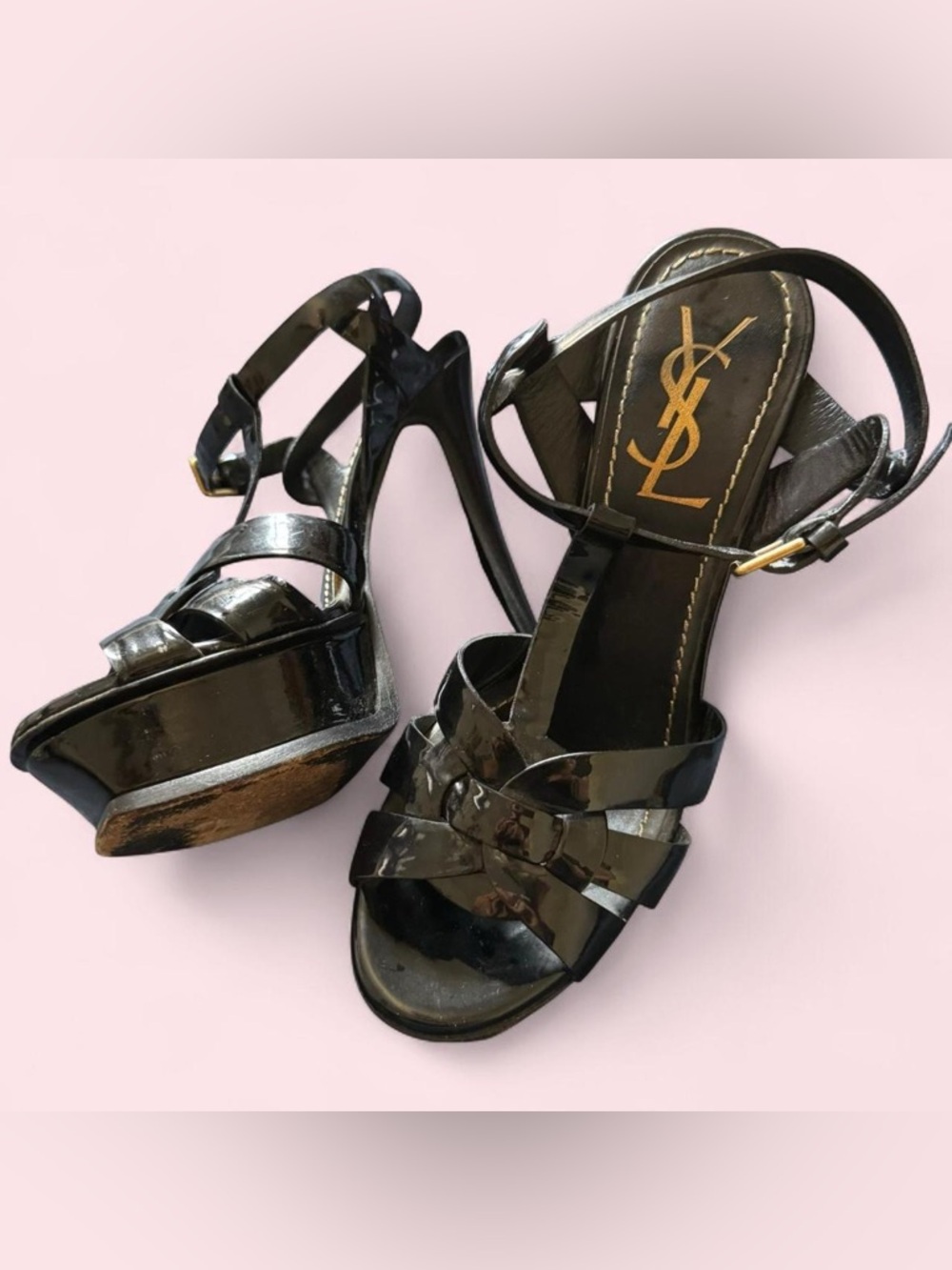 Yves Saint Laurent black tribute heels